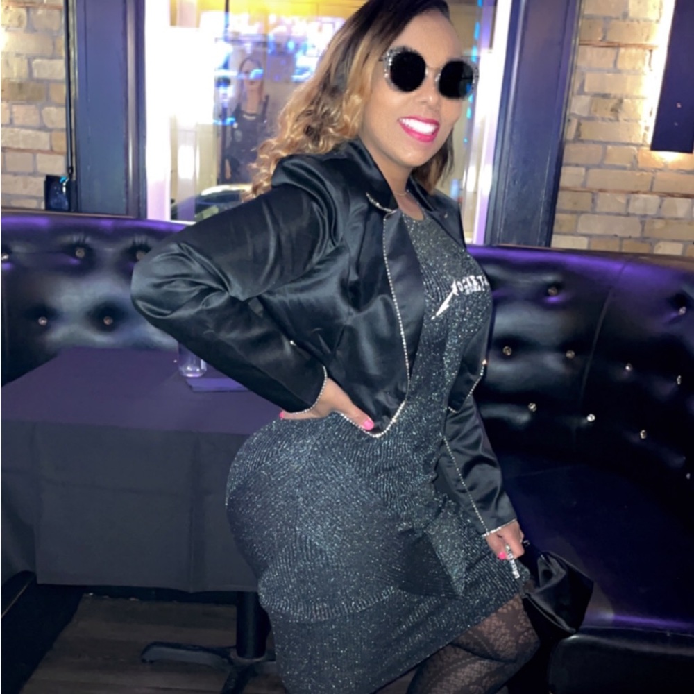 L'ATISTE Elegant Black Satin Jacket